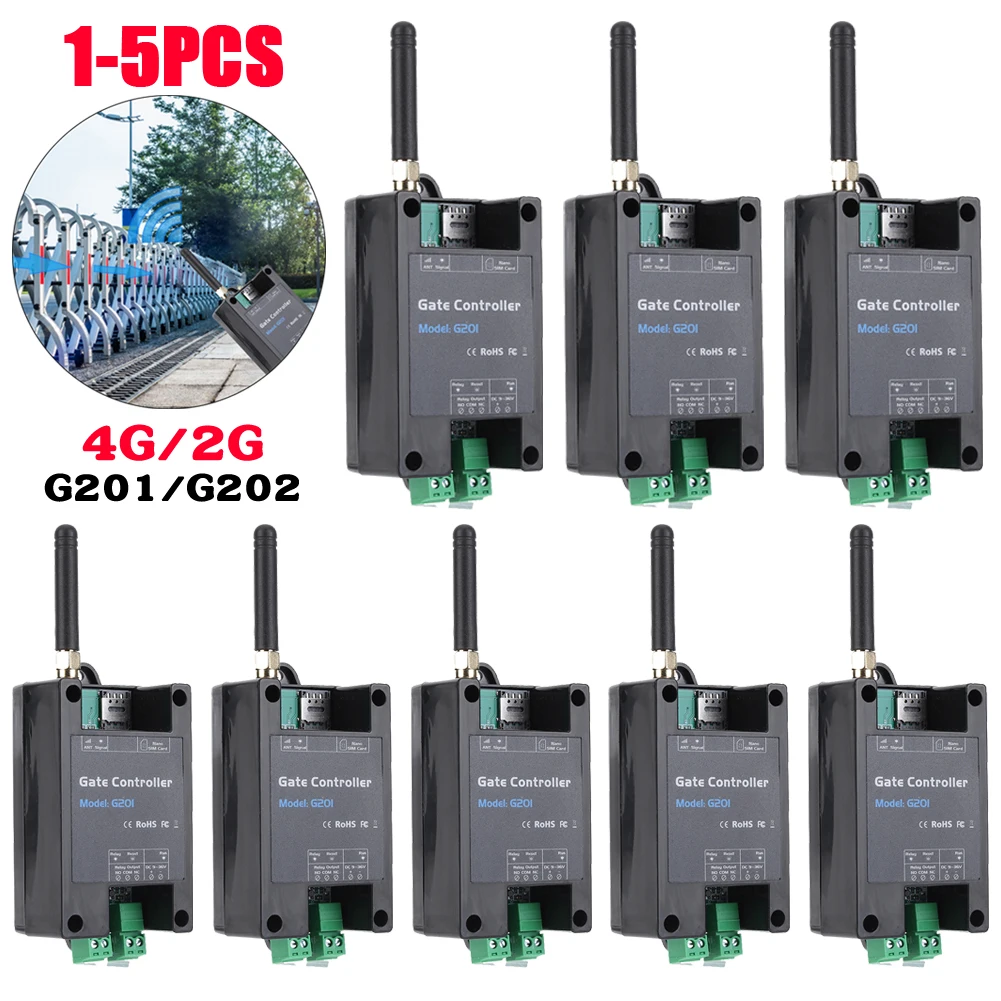 

2G/4G GSM Gate Opener Relay Switch G202/G201 12V Remote Control Door Access Wireless Door Opener Free Call 850/900/1800/1900MHz