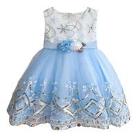 2022 new summer little girls princess dresses 0 5t baby kids 3d flower mesh party dress childrens sequins embroidery tutu skirt