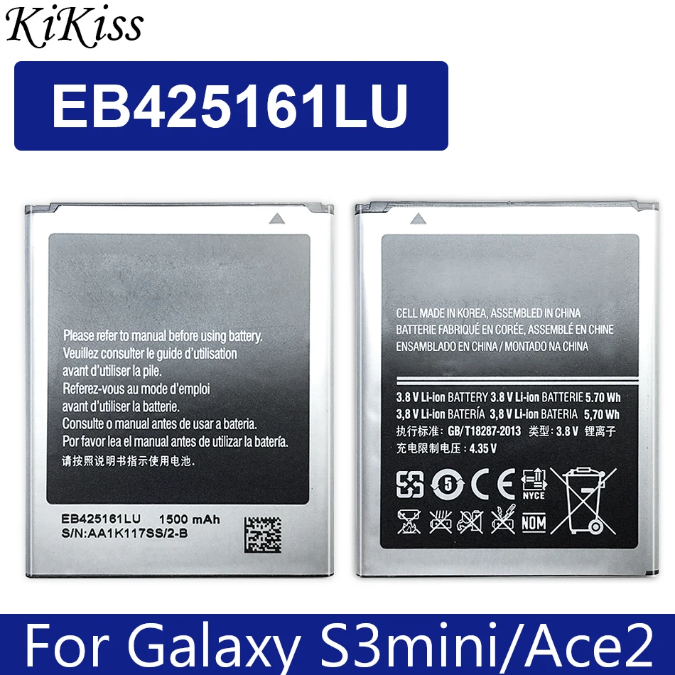 

Аккумулятор EB425161LU для Samsung SM-J105H J1MINI S7562 S7572 S7580 I739 I759 I669 I8160 J1 MINI GALAXY Ace 2 1500 мАч, номер отслеживания