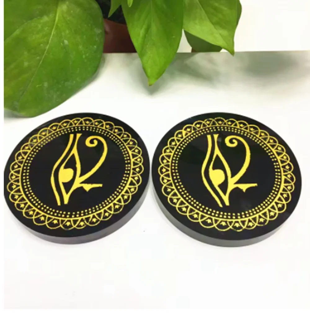 100 мм натуральный кристалл кварца обсидиан дисковые украшения проживания для