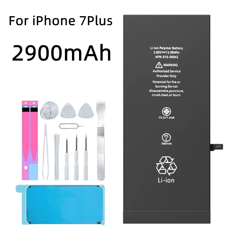 Enlarge For IPhone 5se Battery x 6s 7 6 8 8Plus XS/11/12 Rechargeable Bateria With Tools Real High Capacity Replacement 0 Cycle
