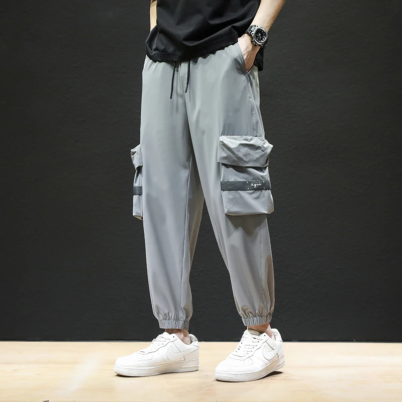 

MUJN Work Pants Mens Fashion 2023 Spring New Sports Large Size Wear and Tear Hundred Loose Casual Bundle Foot Pants Men Plus Fat