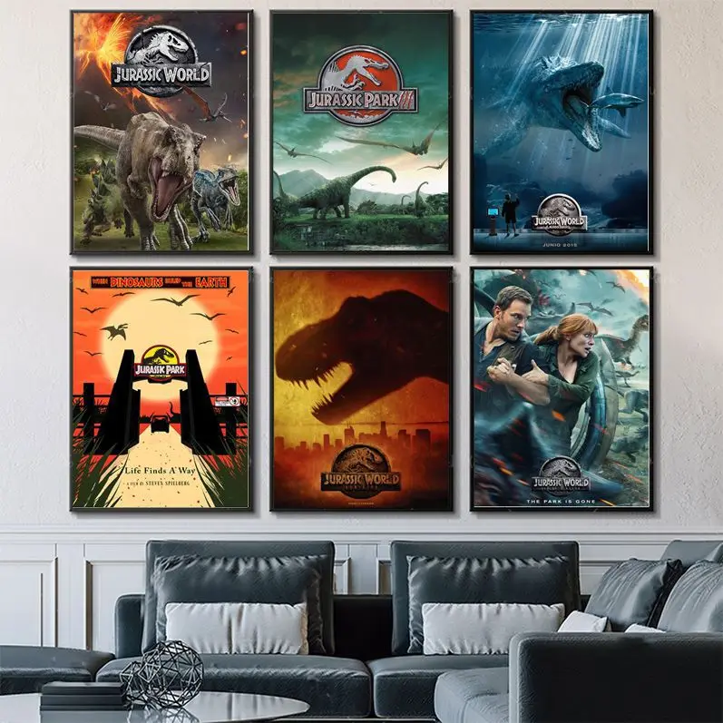 

J-Jurassic Park D-Dinosaur Good Quality Prints And Posters Kraft Paper Sticker DIY Room Bar Cafe Vintage Decorative Painting