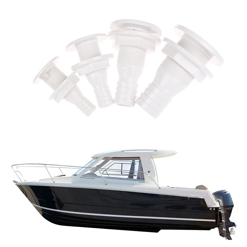 

1PC Marine Boat Plastic Thru Hull Fitting Connector For 5/8, 3/4, 1, 1-1/4 Inch Hose Boat Drain Bilge Pump Plumbing Fittings