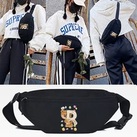 fashion bear letter r printing waist bags casual fanny pack purse unisex phone bag outdoor travel phone bag cross chest hip bags