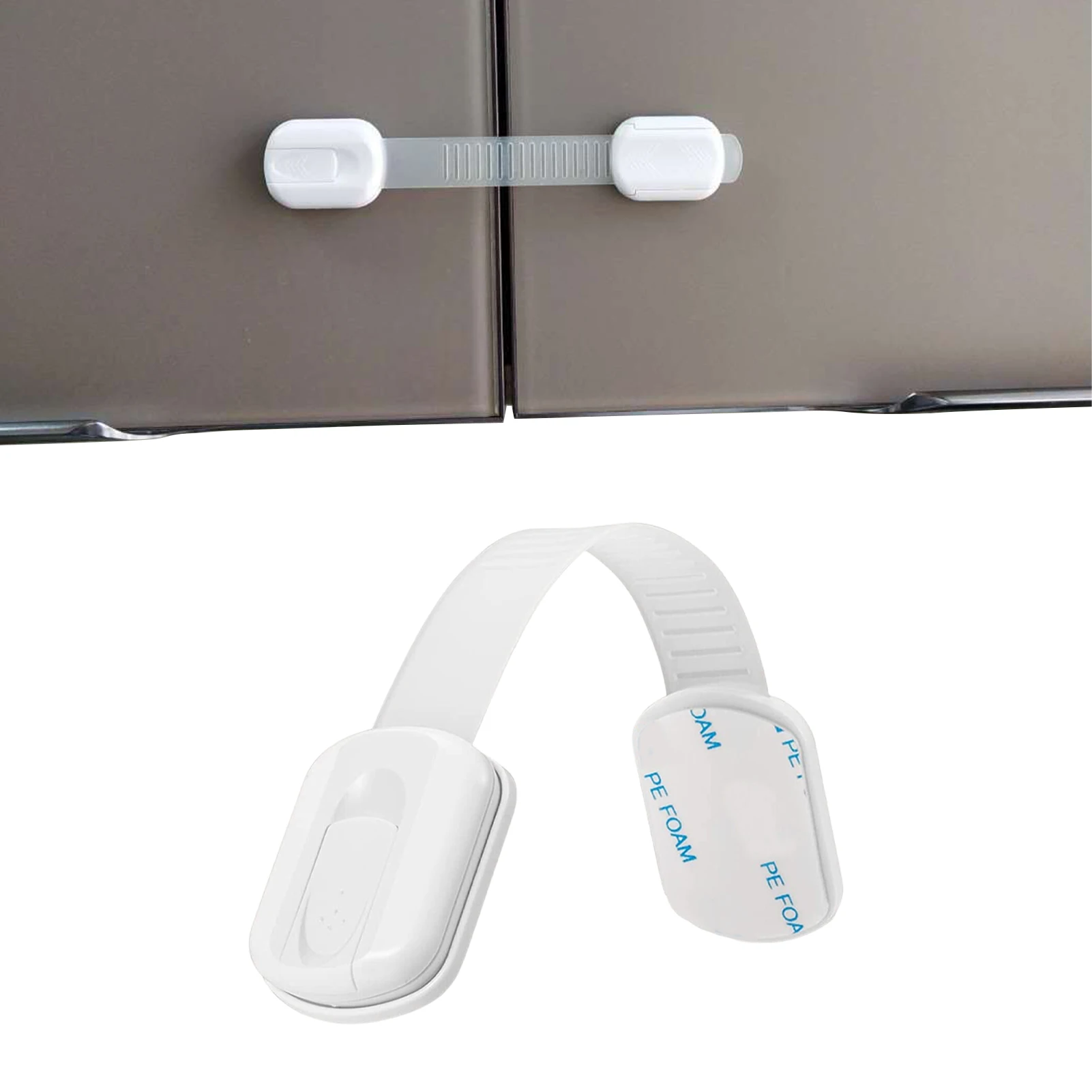 

Child Safety Strap Locks Pack Of 6 Childproof Cabinet Locks Strap Adhesive Strap Style Baby Safety Locks For Cabinets