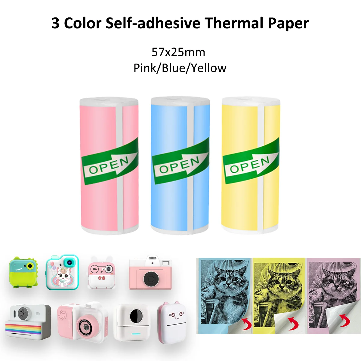 

Термобумага с наклейками 57x25 мм