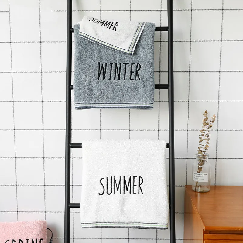 Полотенце для рук взрослых 34x75 см 100% хлопок однотонная ткань с вышивкой дома