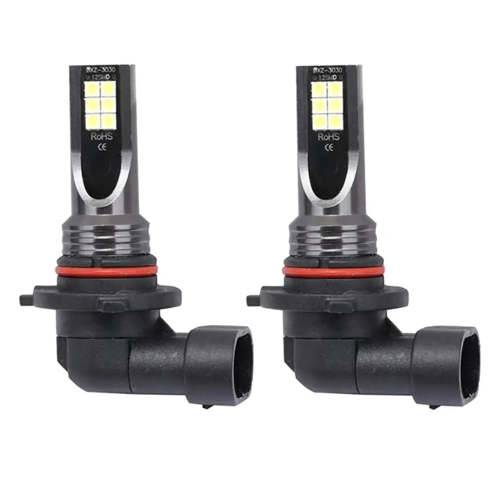 

2 шт., Автомобильные светодиодные лампы 9006-3030-12SMD 6500 лм K