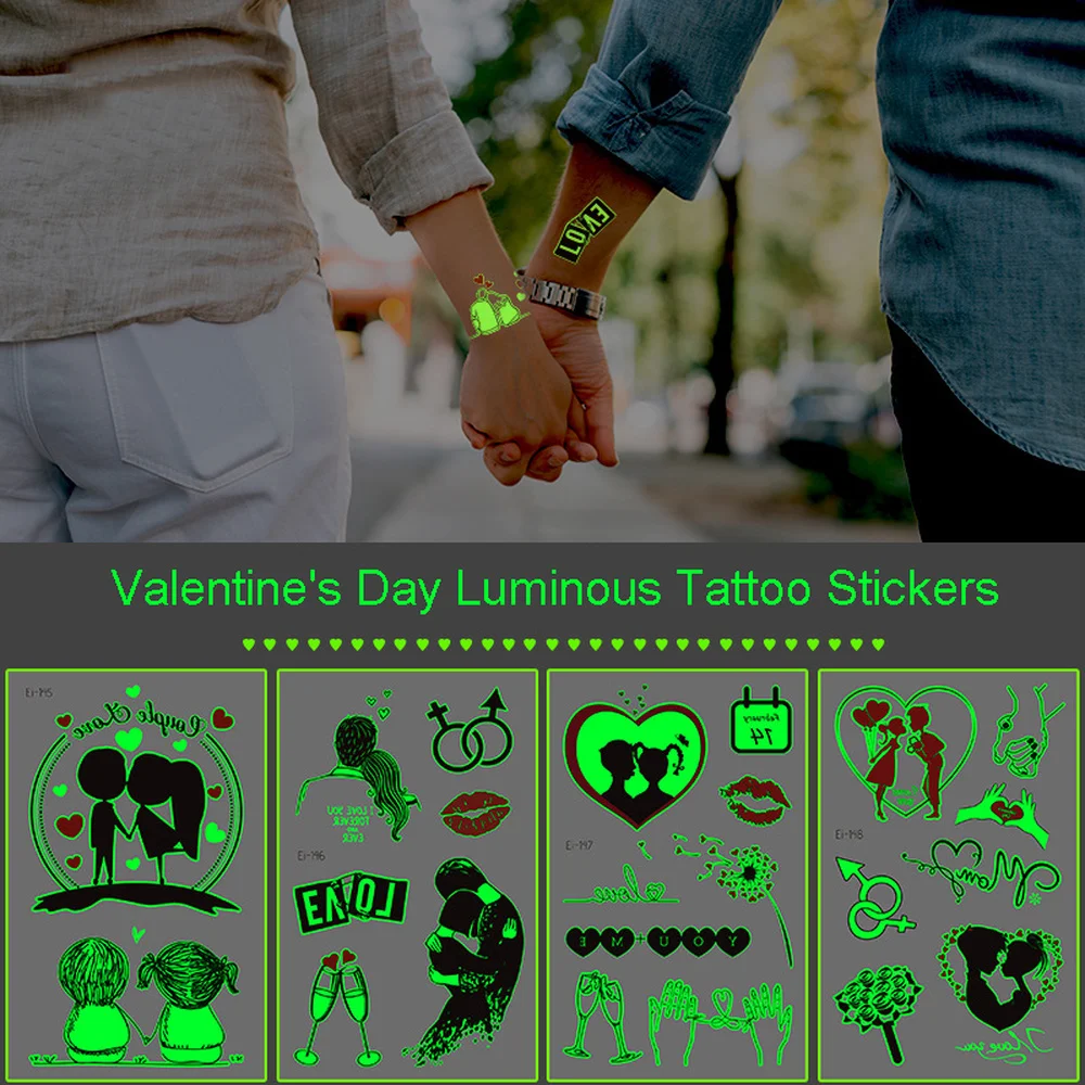 Светящийся музыкальный фестиваль детские наклейки-татуировки Мультяшные