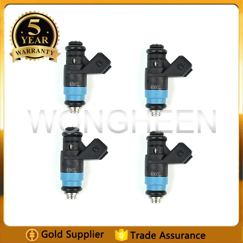Фото Топливные форсунки FI114962 107962, 4 шт., для Siemens Deka 630CC 60lb, бензиновые, короткодействующие, с высоким импедансом, сопло Bico №1