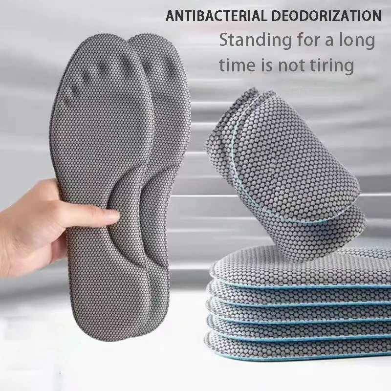 

4D Memory Foam Orthopedic Insoles For Women Men Shoes Nano Antibacterial Deodorization Insert Sport Shoes Running Pads
