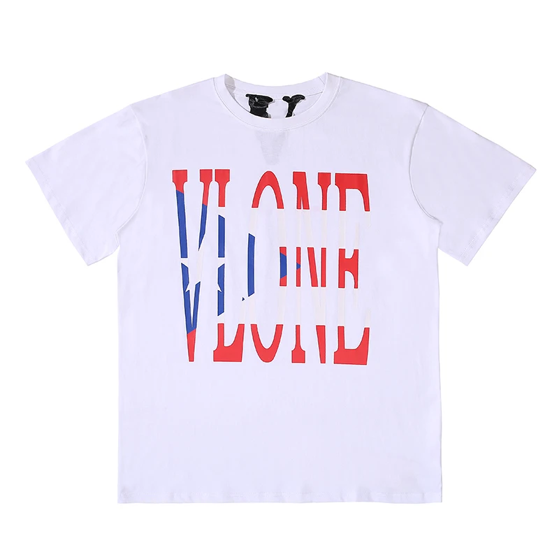 

VLONE T-shirt Men's Unisex Letter Printed Round Neck Short Sleeve All-match Tops & Tees