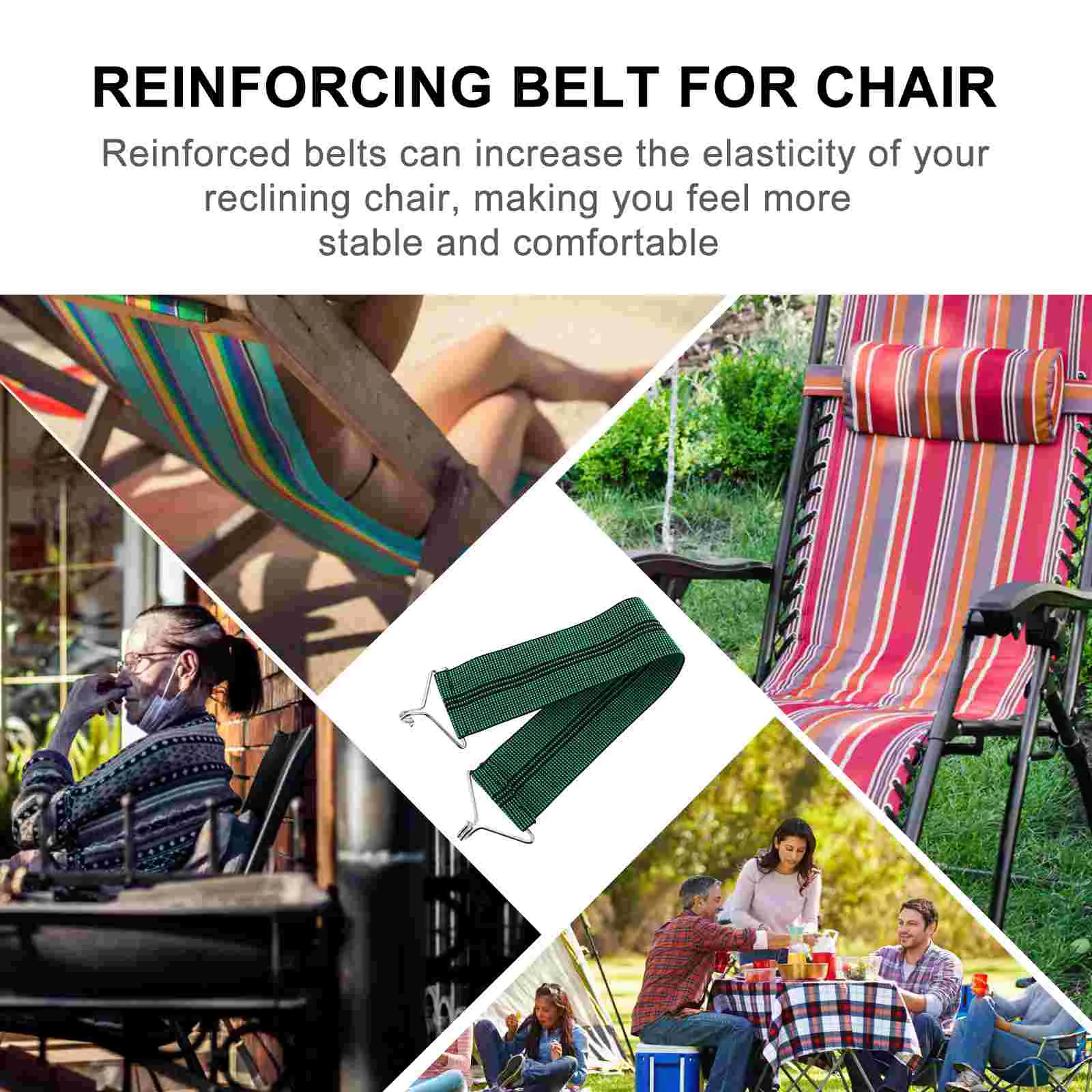 

5 Pcs Reinforcement Strap Recliner Belt Chair Anti-break Belts Foldable Beach Chairs Elastic Band Folding Lounge Earth Tones