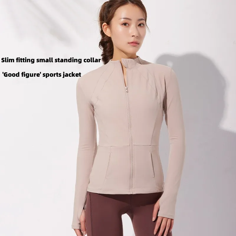 

Yoga Set Women's Mock Neck Zipper Sports Jacket Quick Drying Slim Fit Outdoor Sports Fitness Set Long Sleeve Sportswear Top