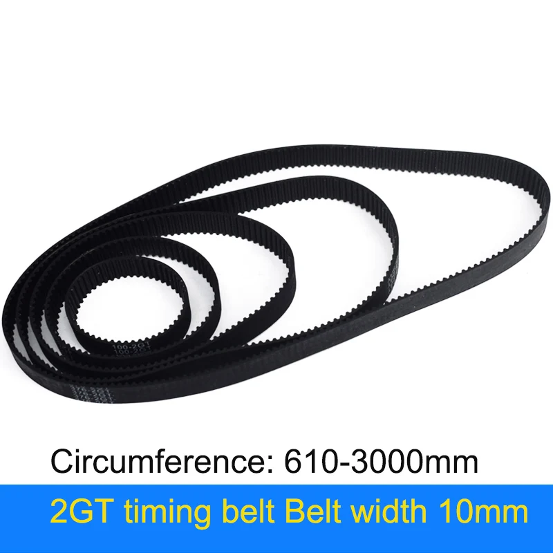 

2GT Timing Belt Ring Type Closed End Rubber Drive Belt Belt Width 10mm Circumference 610-3000mm For 3D Printers 1PC