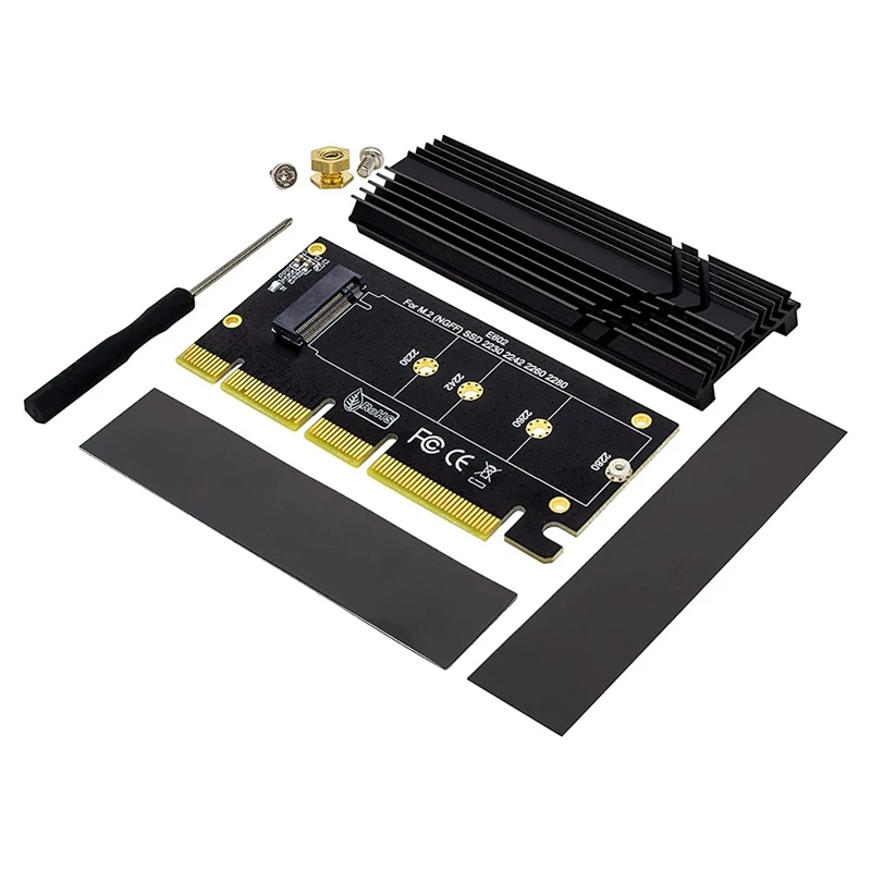 

Nvme Pcie Adapter M.2 SSD To PCI-E / Powerful Heat Sink Dissipation / Compatible With X8, X16 PCI-E Interface