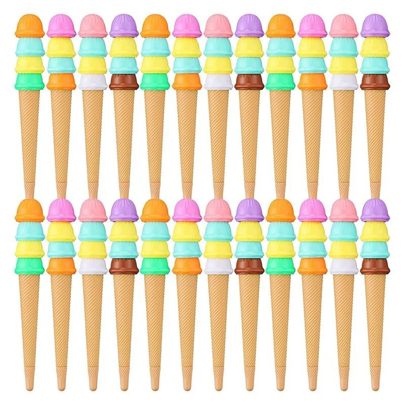 

24 Pack Ice Cream Pens Various Colors Cute Kids Pen Holder Ice Cream Novelty Pen Novelty Cute Ink Pen