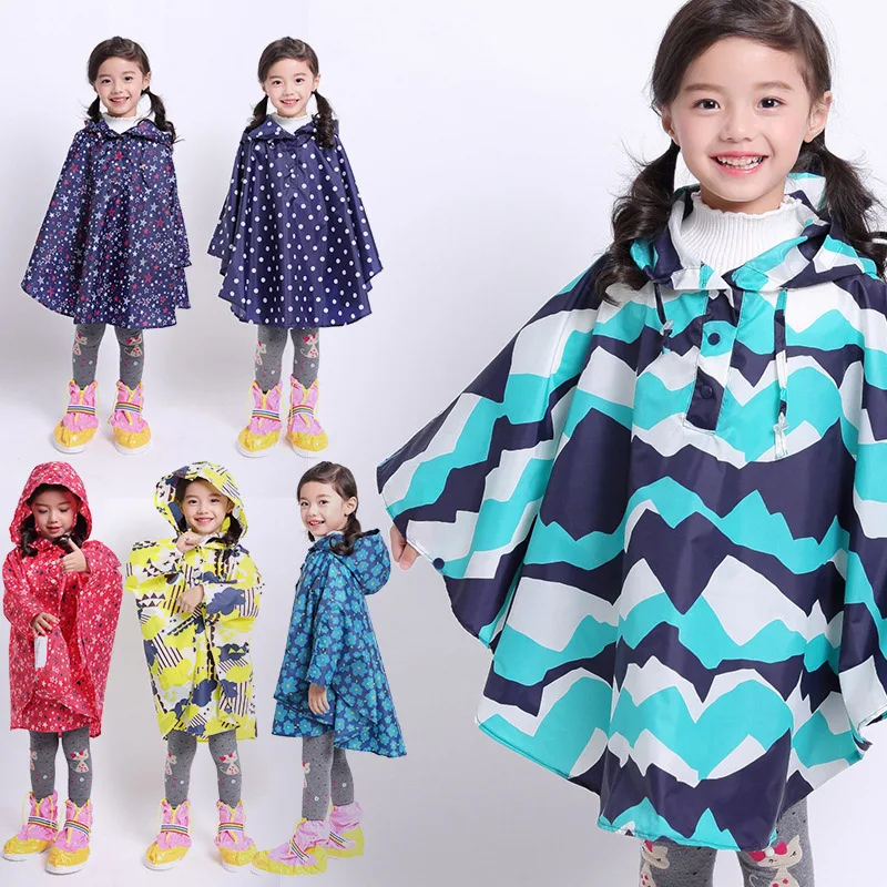 

Lightweight Kids Rain Poncho Jackets Waterproof Outwear Raining Coat Print Floral Cape Lightweight Windbreaker for Girls Boys