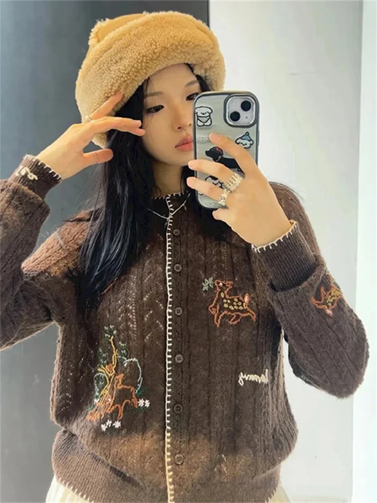 Вязаный крючком ажурный женский свитер трикотаж топ с круглым вырезом милые