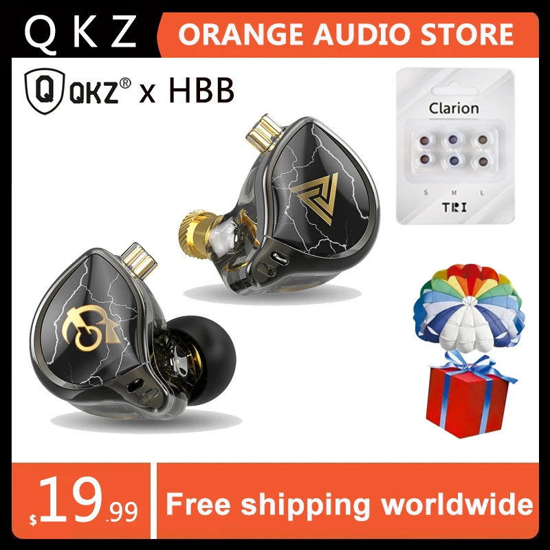 

QKZ x HBB 10mm Titanium-Coated Diaphragm HiFi In Ear Monitor Earphones Semi-open Cavity CNC Aluminum Alloy Faceplate