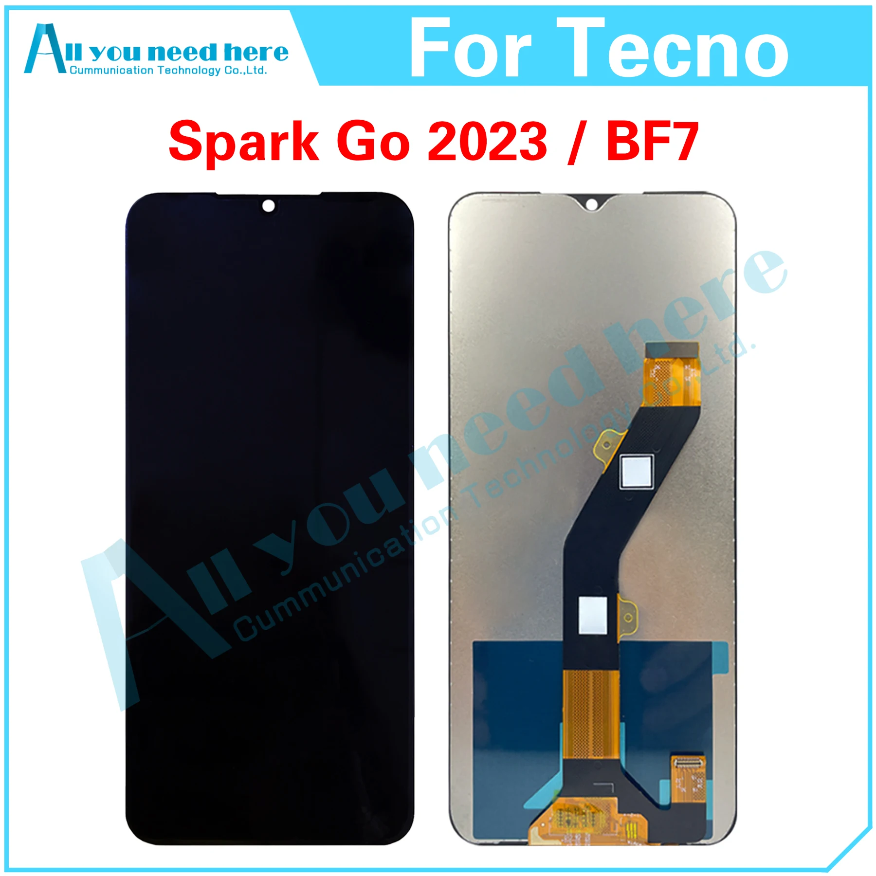 

100% Test AAA For Tecno Spark Go 2023 BF7 LCD Display Touch Screen Digitizer Assembly Repair Parts Replacement