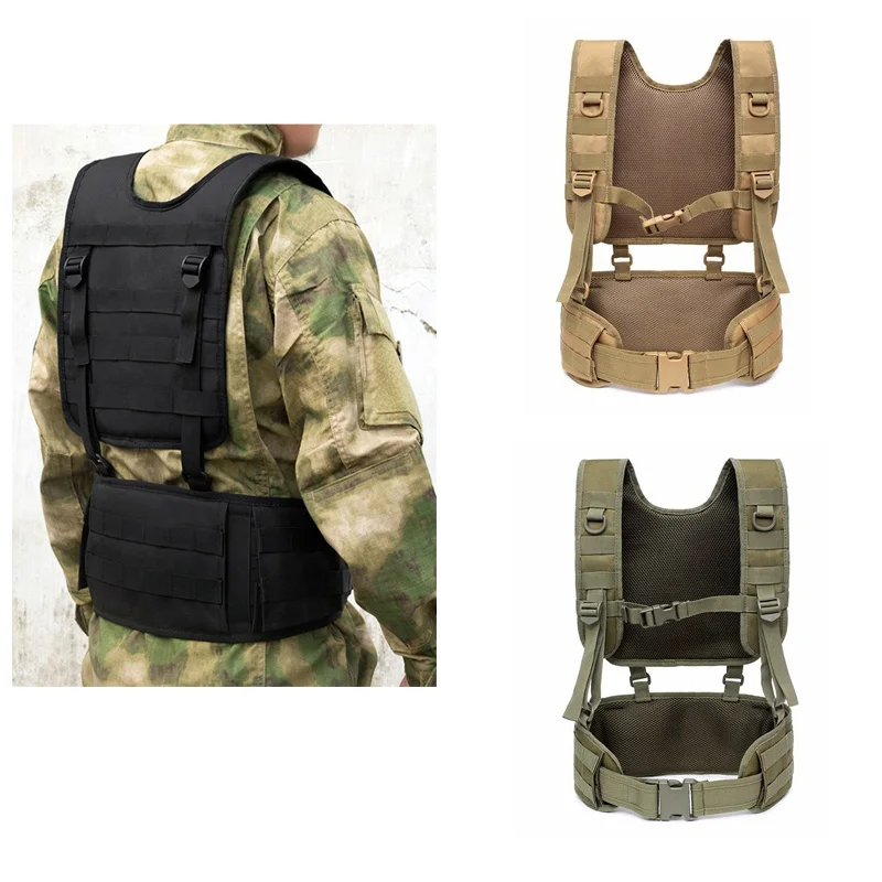 Men's Tactical Vest Chest Rig MOLLE Combat Waist Belt Army Airsoft Paintball Outdoor Military Hunting Vest Waistband Accessories