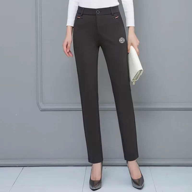 2023 Golf Embroidery Women's Casual Pants Children's Pants Outside Wear Summer Thin Style Elastic Waist Straight Leg Pants