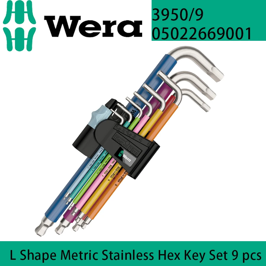 Набор метрических шестигранных ключей из нержавеющей стали Wera 05022669001 L-образной