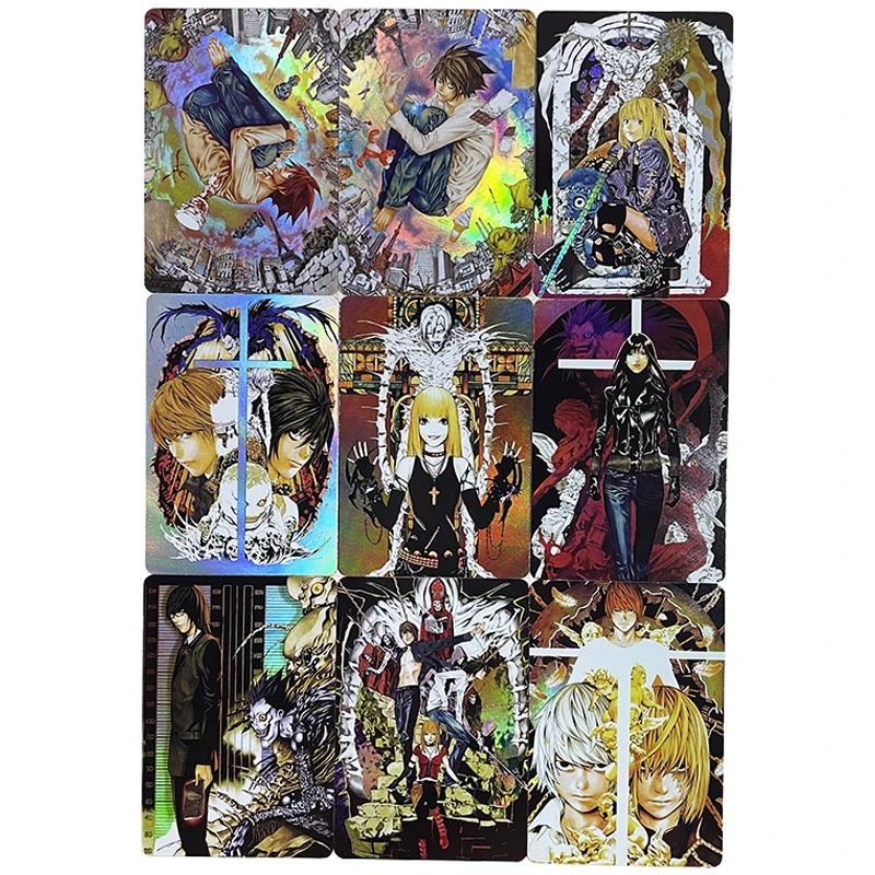 9pcs/set Death Note flash card Yagami Light MisaMisa LLawliet rare card Game Anime Collection Cards gifts for friends