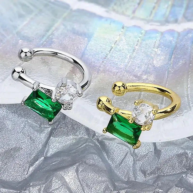 Очаровательные зеленые квадратные серьги-подвески