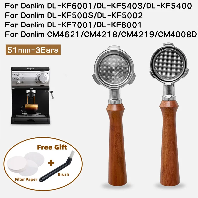 

For Donlim DL-KF6001/DL-KF5403/DL-KF5400/DL-KF500S/DL-KF5002/DL-KF7001/DL-KF8001/CM4621/CM4218/CM4219/CM4008D 51MM Portafilter