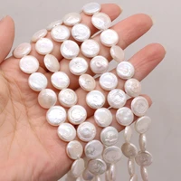 high quality natural freshwater pearl beads irregular white button shape diy fashion jewelry making necklace bracelet 11 12mm