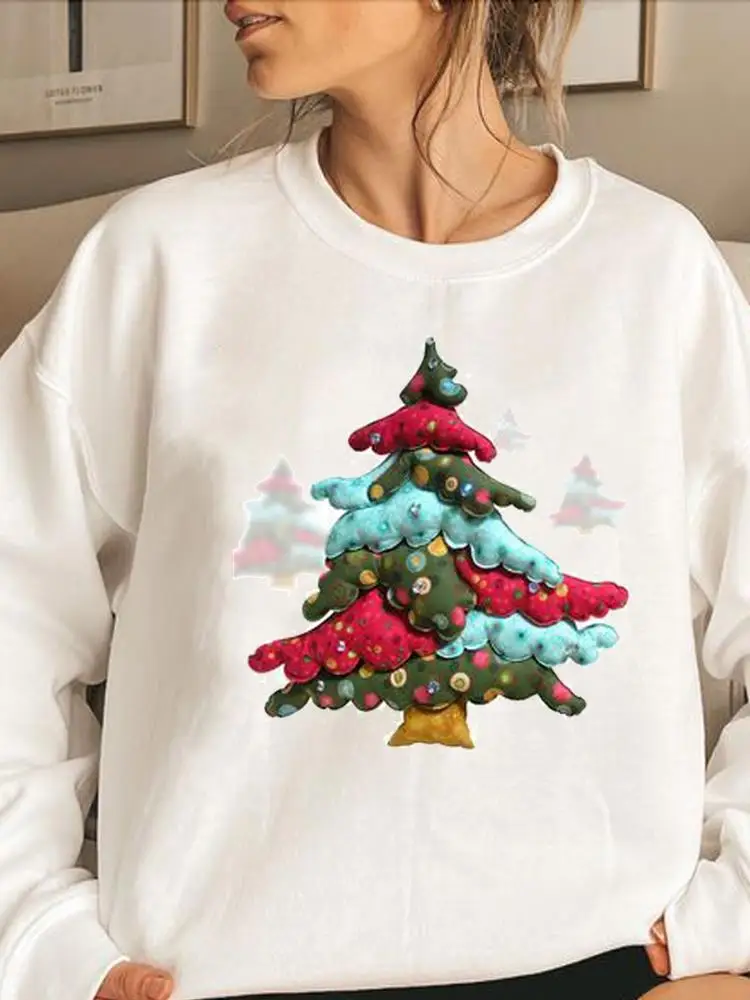 

Clothing Tree Watercolor Happy Time Merry Christmas Lady Print Fashion Woman Hoodies Female Graphic Sweatshirts Women Pullovers
