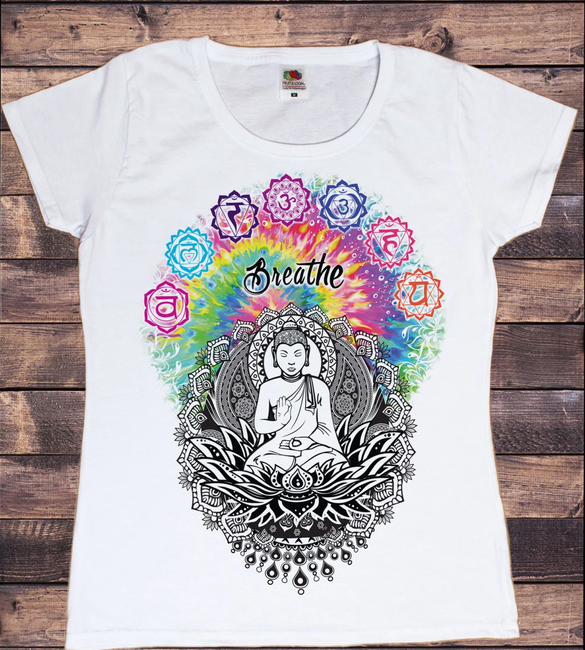 

Yo Ga Buddha Mandala Breathe Graphic Print T-Shirt Women'S Clothing 2022 Summer Fashion Tshirt Femme Watercolor T Shirt Tops