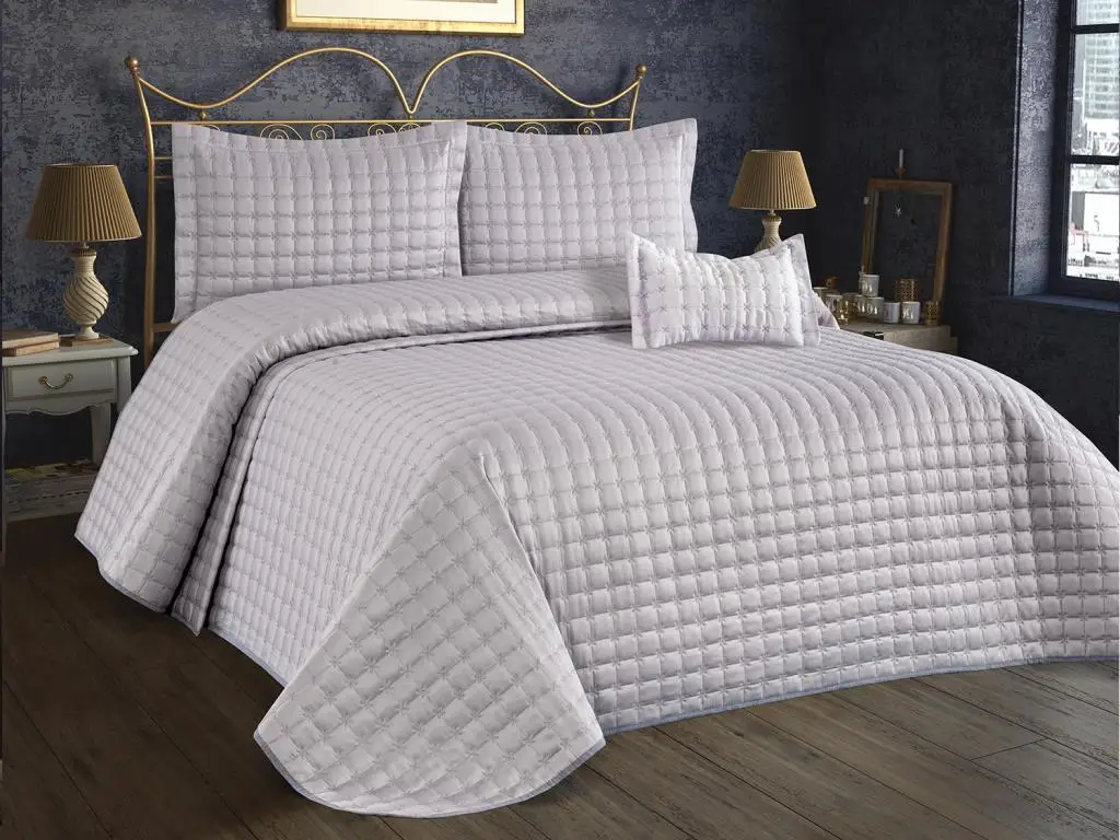 

Star Double Personality Quilted Bed Cover Gray