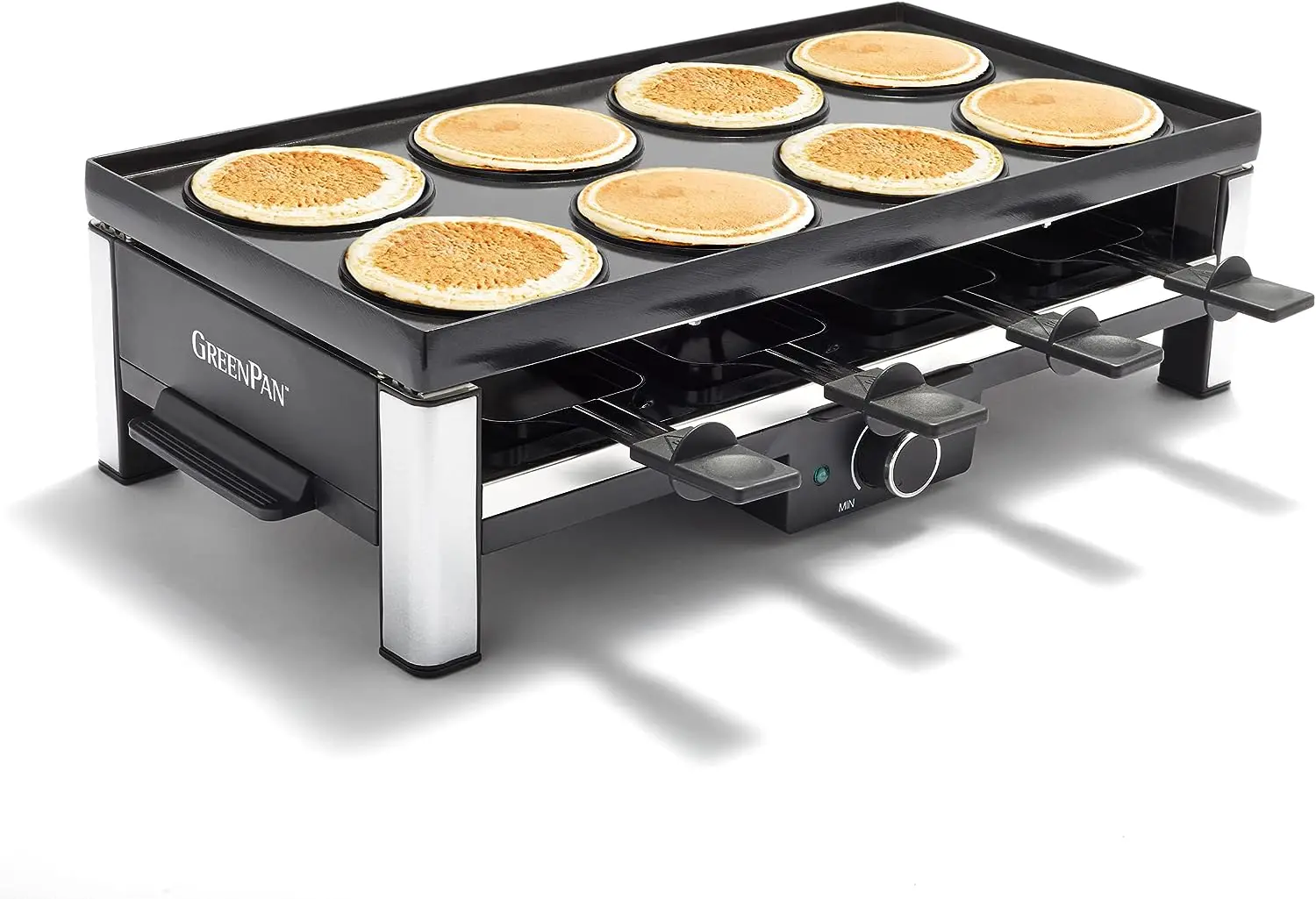 

Healthy Ceramic Nonstick, 3-in-1 Reversible Grill, Griddle & Raclette, PFAS-Free, Serves up to 8 People for Parties &Fam