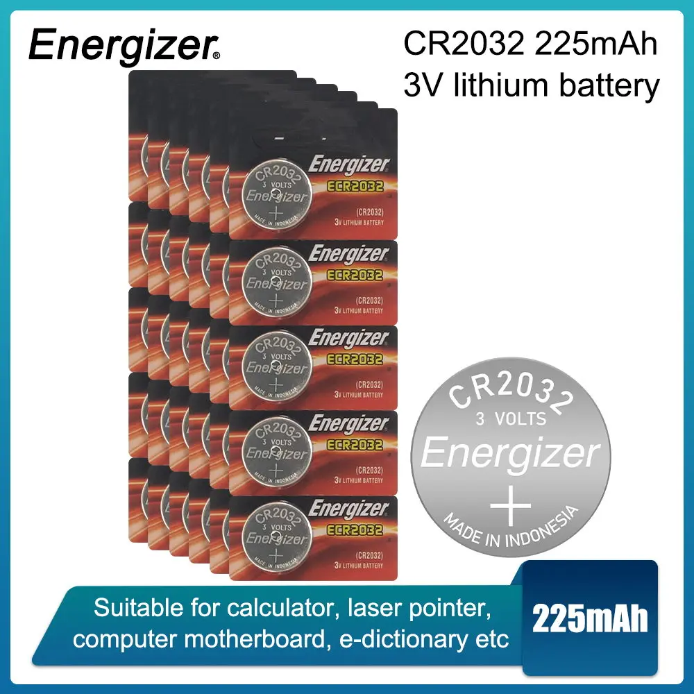 

Original Energizer CR2032 DL2032 ECR2032 BR2032 2032 CR 2032 3V Lithium Button Cell Coin Battery Long Lasting for Watches