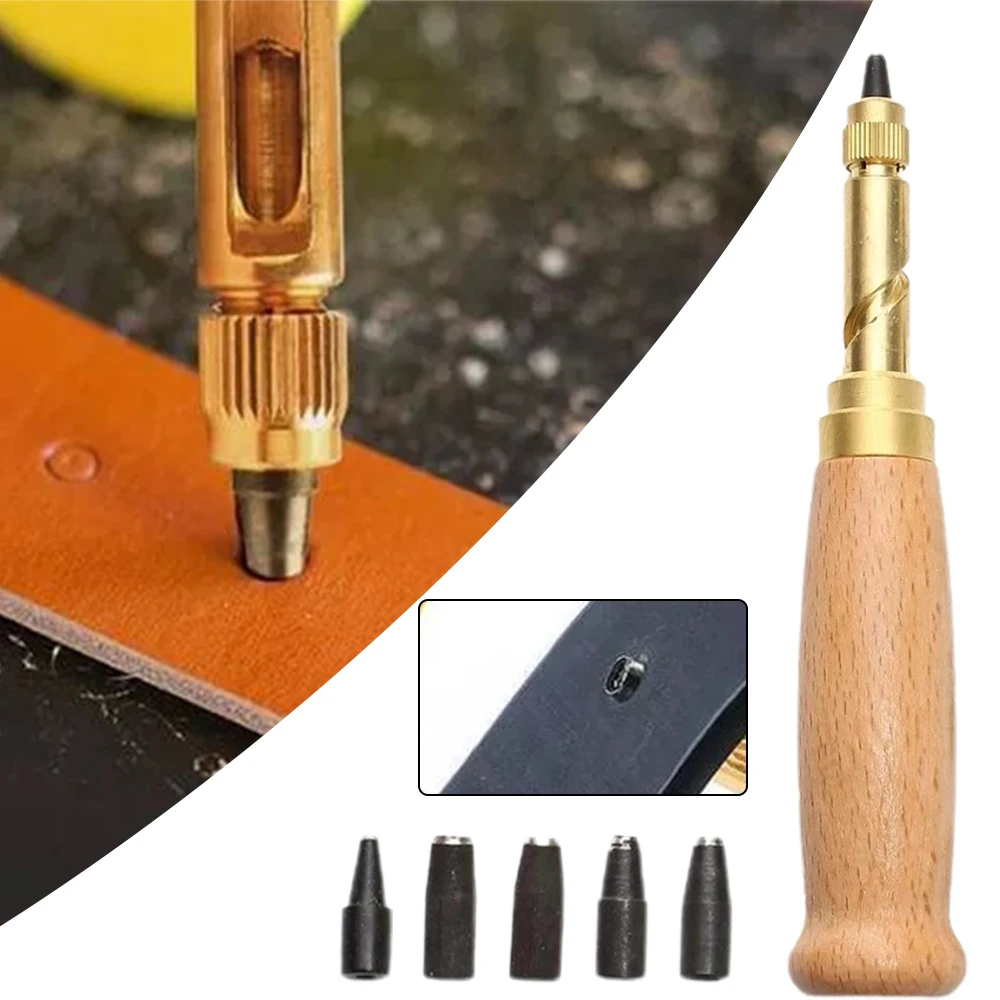 

Перфоратор для кожи с деревянной ручкой для шитья кожи