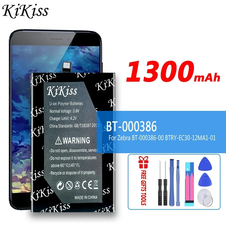 

1300mAh KiKiss Powerful Battery BT-000386 (EC30) For Zebra EC30 BT-000386-00 BTRY-EC30-12MA1-01