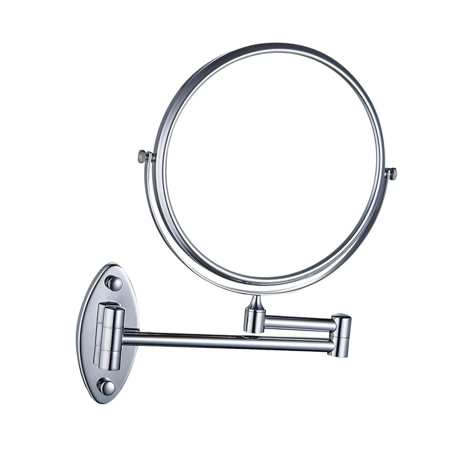 

8 Inches Wall Mount Vanity Mirror Polished Chrome Finished Dual Side Anti Fog Round 360° Swivel Vanity Mirror for Bathroom Hotel