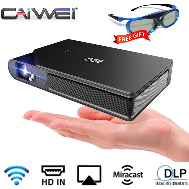 Карманный мини-проектор проектор для дома DLP Wi-Fi экран 150 дюйма Full HD домашний