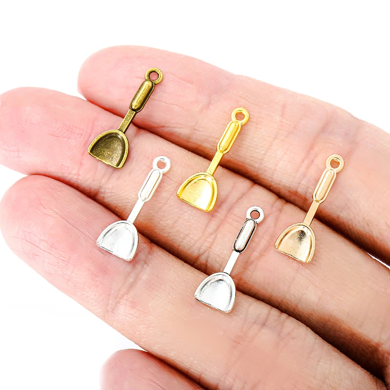 40 шт., 5 цветов, шпатель, шармы, кухонный инструмент из сплава, сделай сам, изготовление ювелирных изделий, подвеска, аксессуар 19x7 мм J458