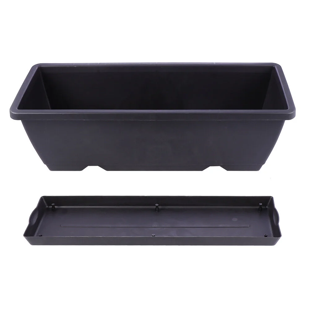 

2 Sets Chassis Fleshy Flower Pot Long Vase Hose Stand Balcony Plastic Potting Tray