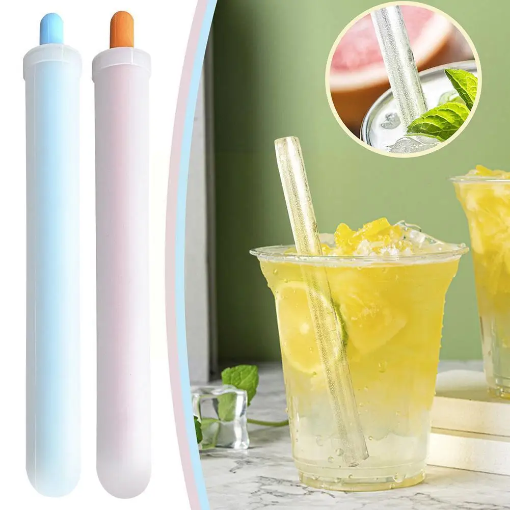 

Silicone Ice Straw Mold 1 PCS DIY Drinking Straw Mold Reusable Silicone Ice Summer Milkshake Straw Mould B9U1