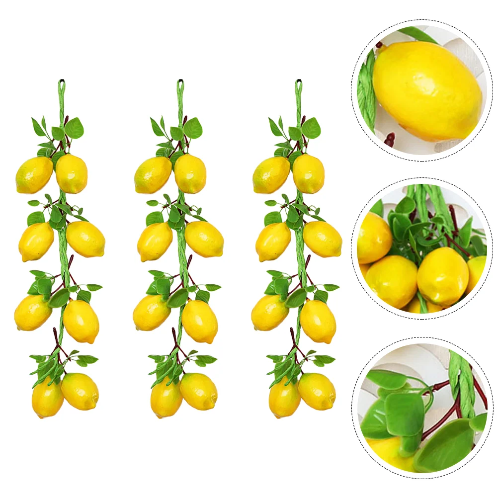 

Lemon Fruit Artificial String Fake Decor Garland Vegetable Hanging Simulated Simulation Model Faux Realistic Prop Decorative