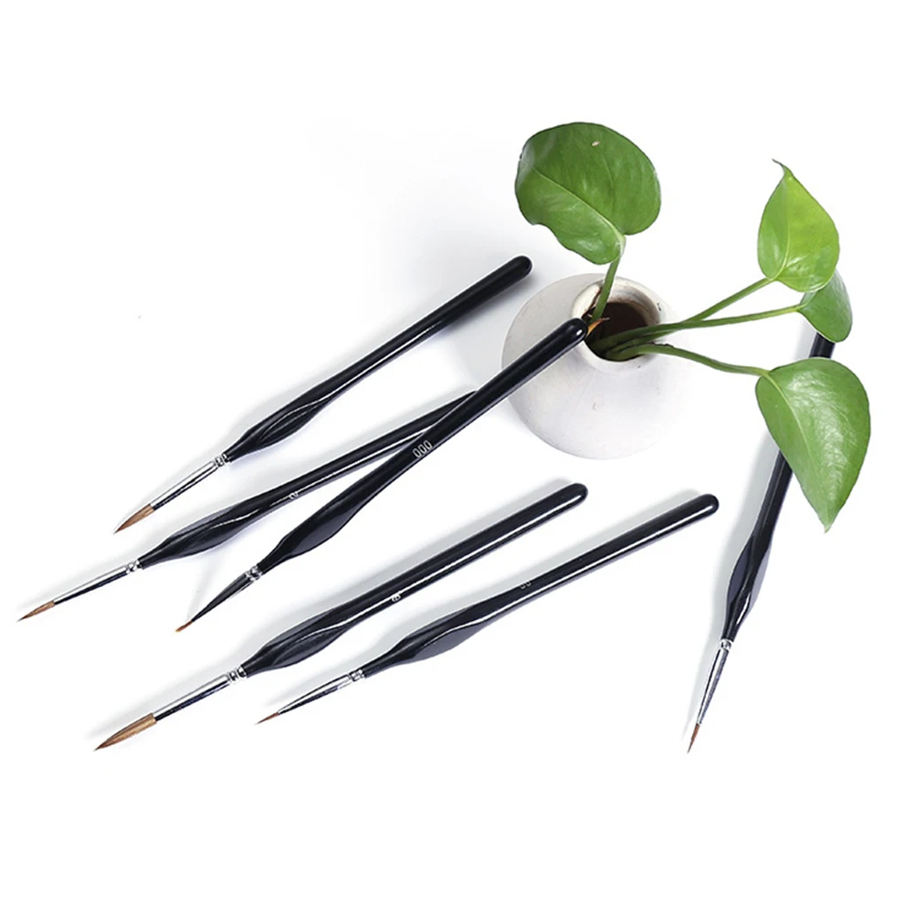 

Миниатюрная ручка с крючком, кисти для рисования из шерсти ласки, акварель, ручная роспись, искусство