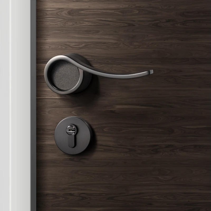

SORWDUERM Door Handle With Key Door Levers Privacy Interior Lock for Bedroom and Bathroom Zinc Alloy