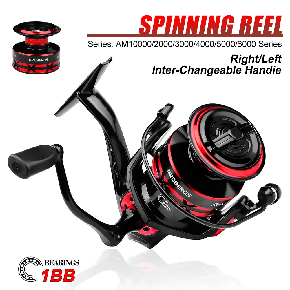 

1000-6000 Series Spinning Reel Spinning Reel Maximum Resistance 5.2:1 Durable Metal Body Saltwater Fishing Reel Metal Reels