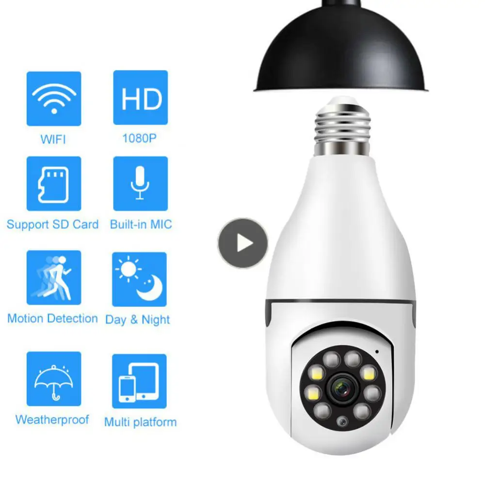 

Bulb Surveillance Camera Easy To Installed Support Wifi Smart Bulb Local Remote Playback Suitable For Various Occasions